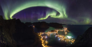 Atop Reinbringen mountain, overlooking the Loften islands. Photograph by Alex Conu, Visitnorway.com