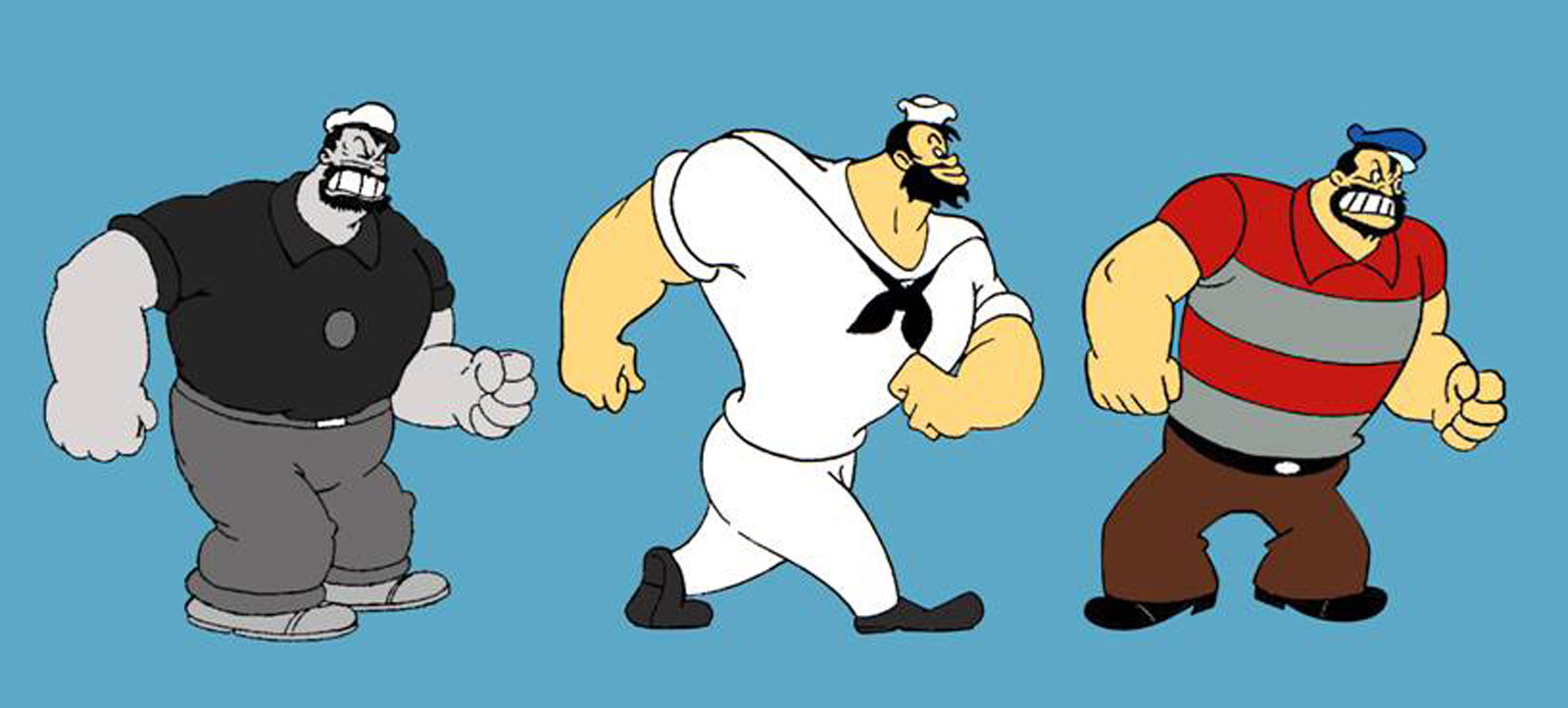 Three personas of Popeye's archenemy