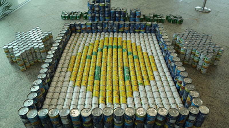 Cans donated to FeedMore