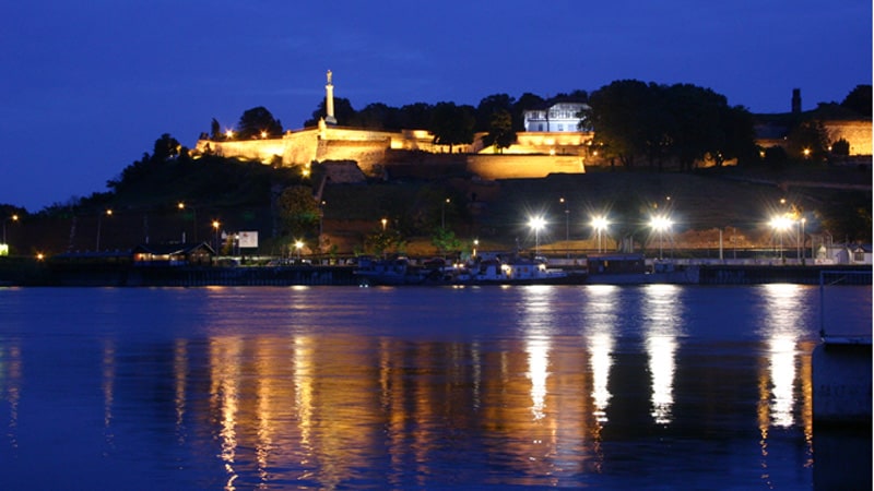 Belgrade Fortress on the Sava and Danube rivers