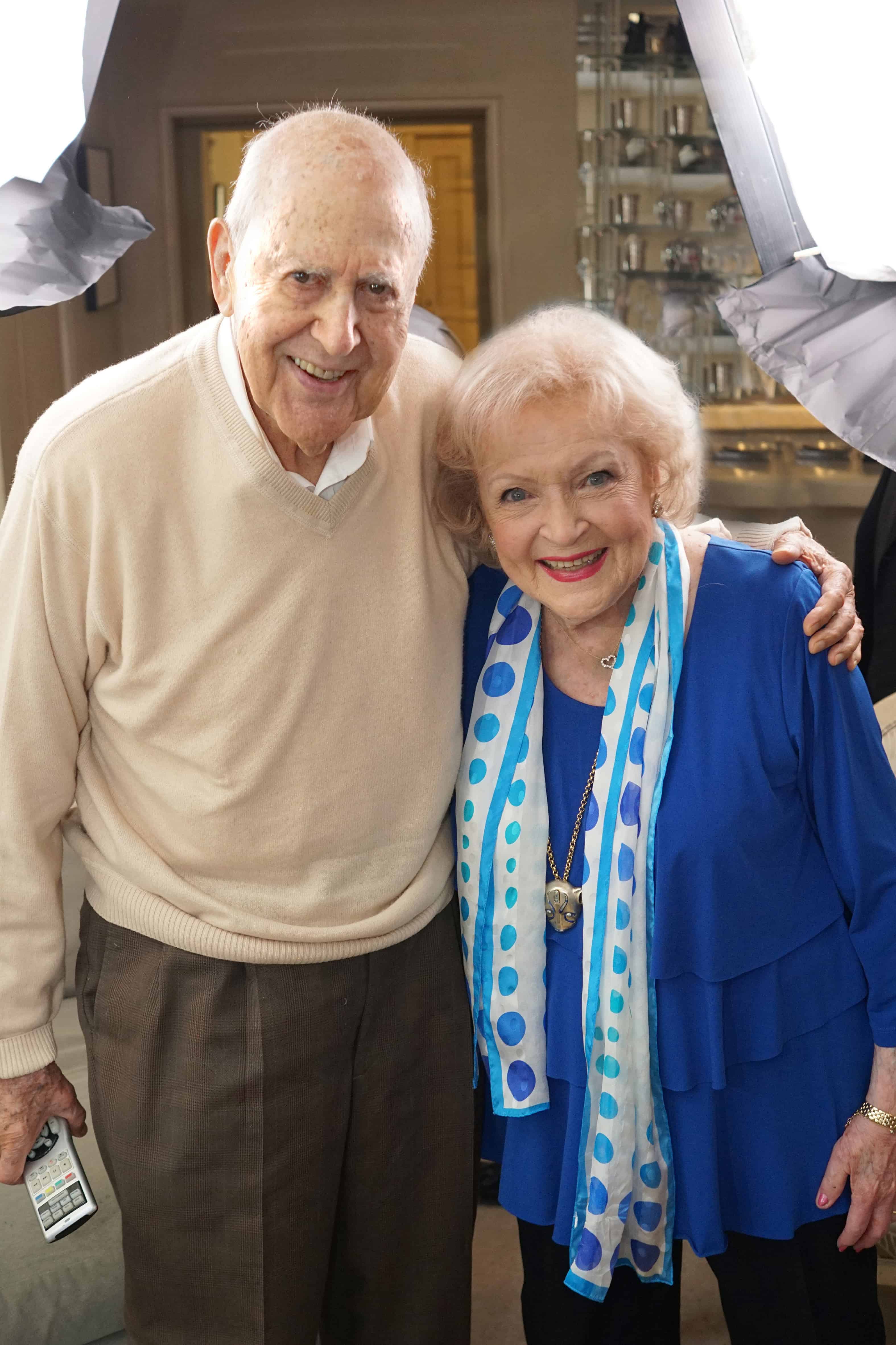 Carl Reiner with Betty White, who appear in If You_re Not in the Obit, Eat Breakfast - Courtesy of HBO