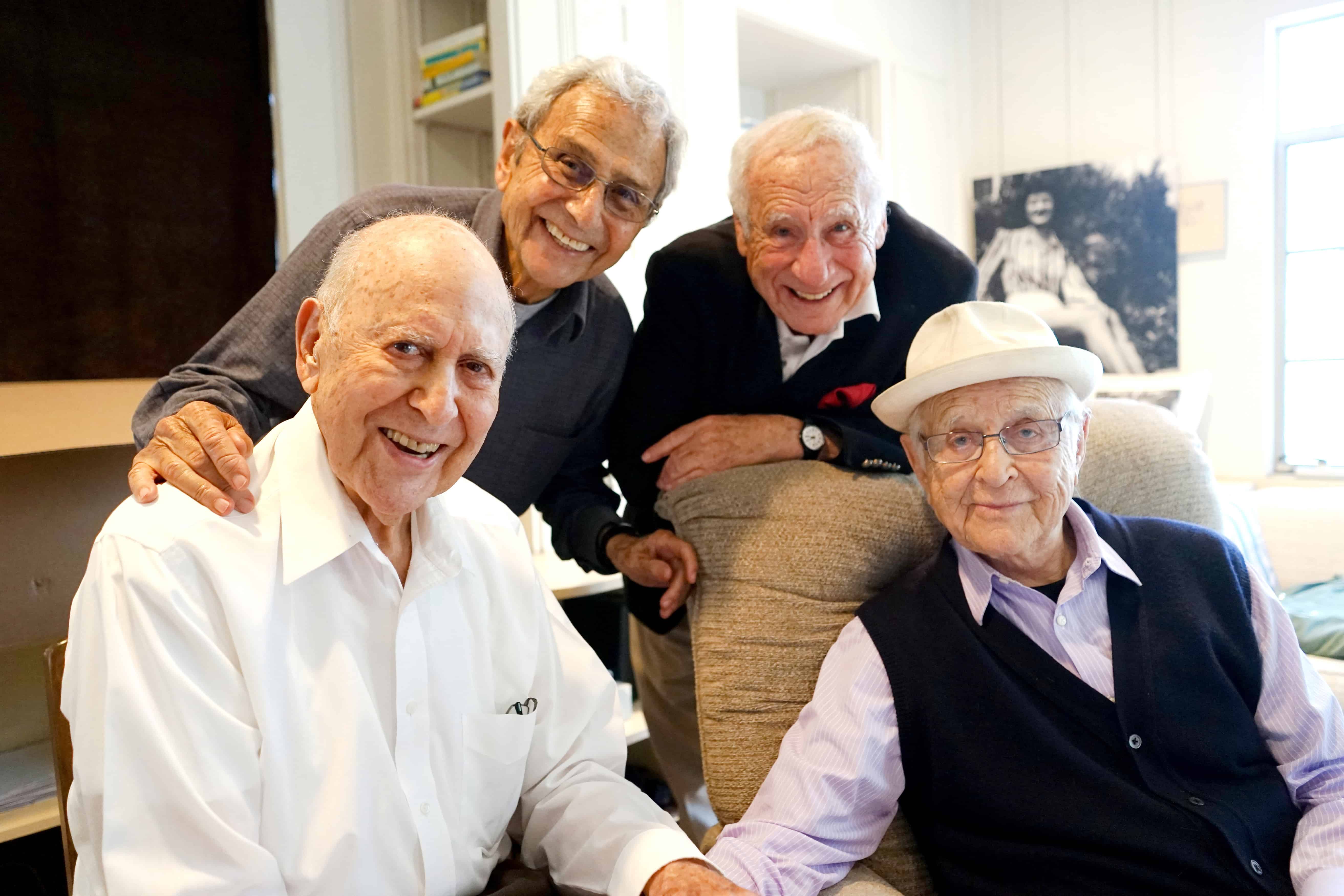 Carl Reiner, front left, with George Shapiro, Mel Brooks, and Norman Lear who appear in If You_re Not in the Obit, Eat Breakfast - Courtesy of HBO