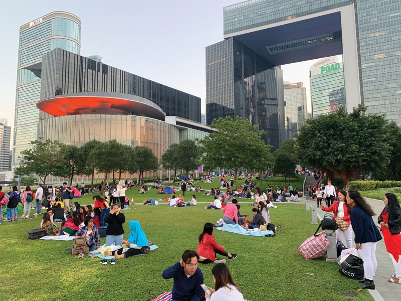 View of creative Hong Kong architecture and Tamar Park | Photograph by Annie Tobey