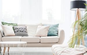 Settee in bright living room Image