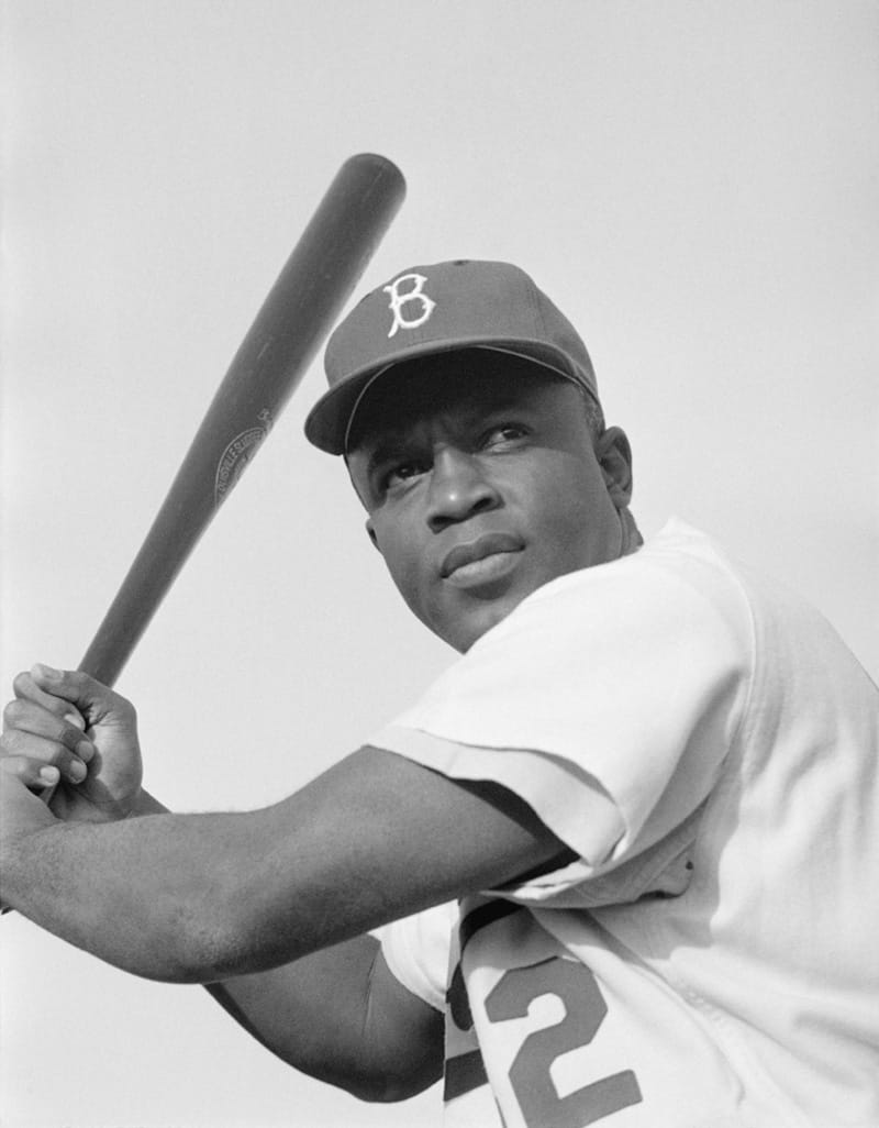 Jackie Robinson Brooklyn Dodgers 1954