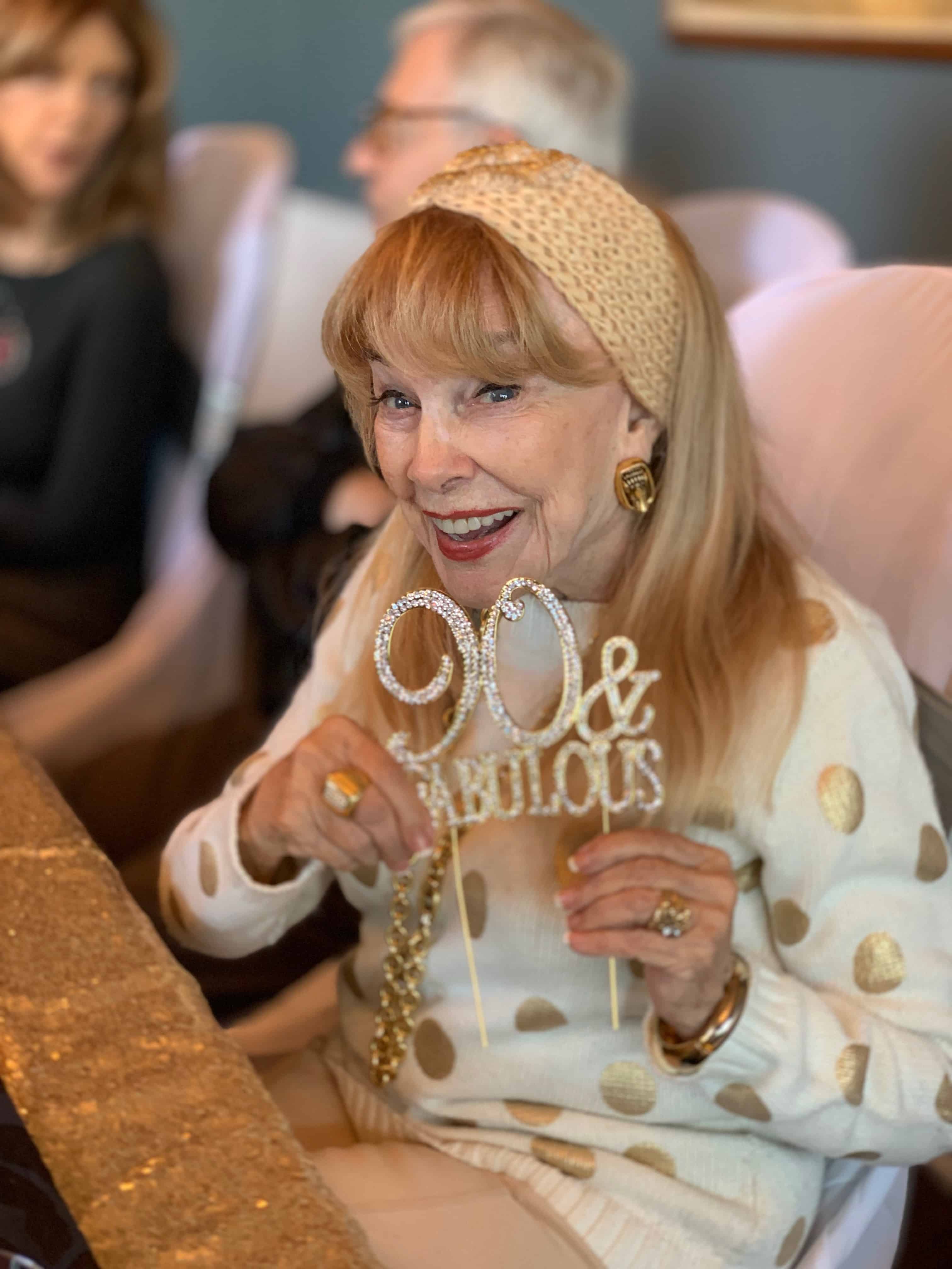 Terry Moore celebrating her 90th birthday