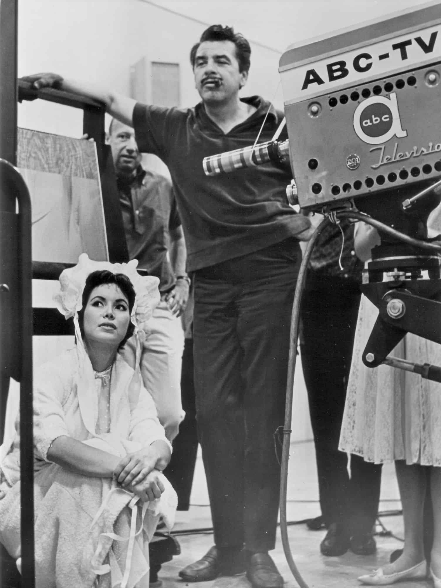 Ernie Kovacs and Jolene Brand on the set | Photo credit Ediad Productions and National Comedy Center