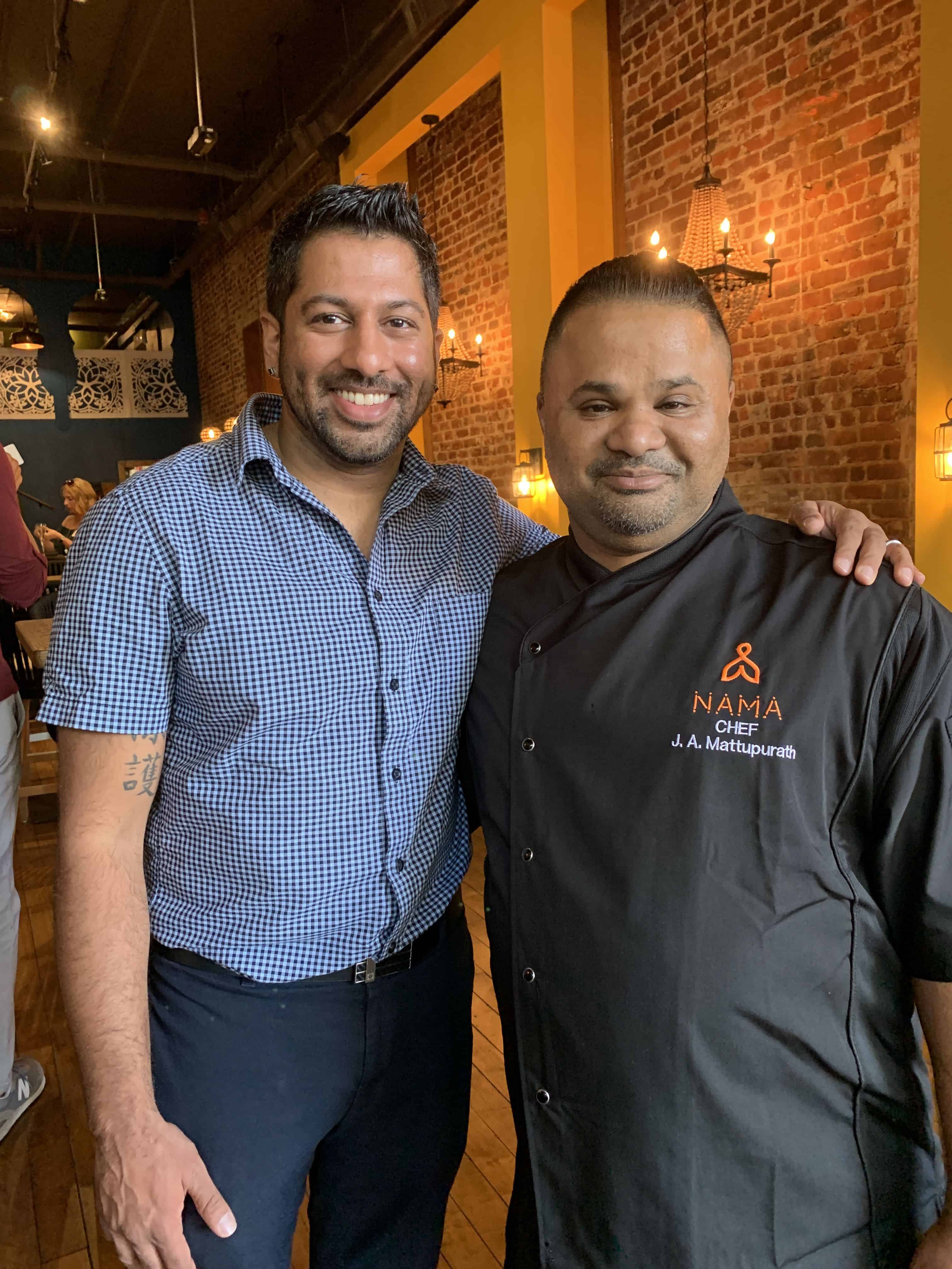 Kanul Shah (left) and Chef Joseph Mattupurath NAMA Richmond