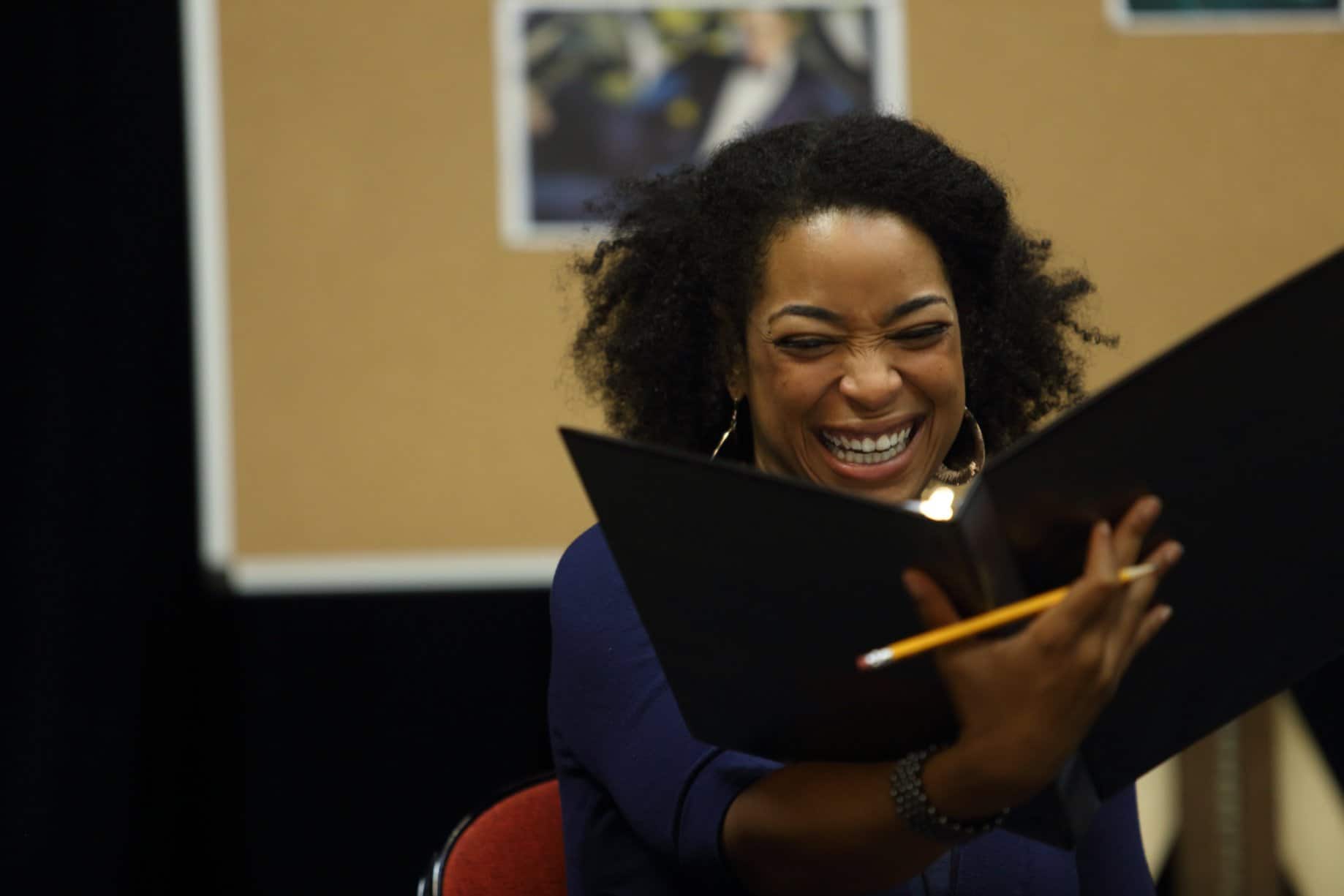 Katrinah Carol Lewis in rehearsal for the reading of Lempicka | Photo by Jay Paul