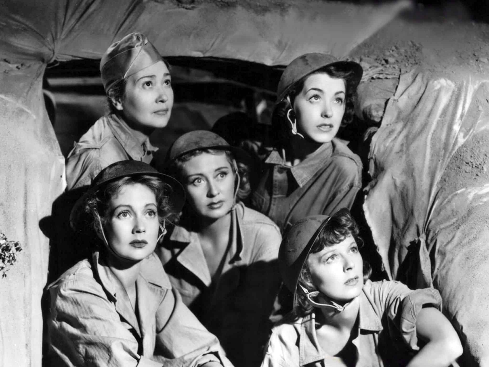 Ann Sothern, Fay Bainter, Joan Blondell, Marsha Hunt (top right), and Margaret Sullavan in Cry Havoc. Hunt appeared in some 70 films during her career - MGM publicity photo
