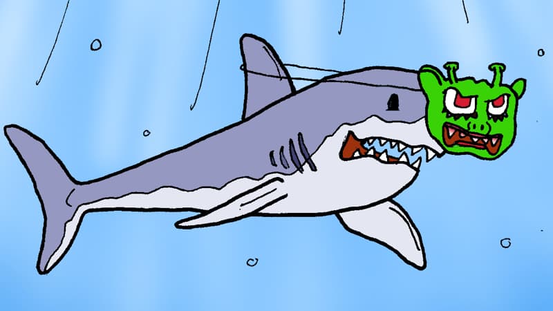 Monster-Shark Caption Contest