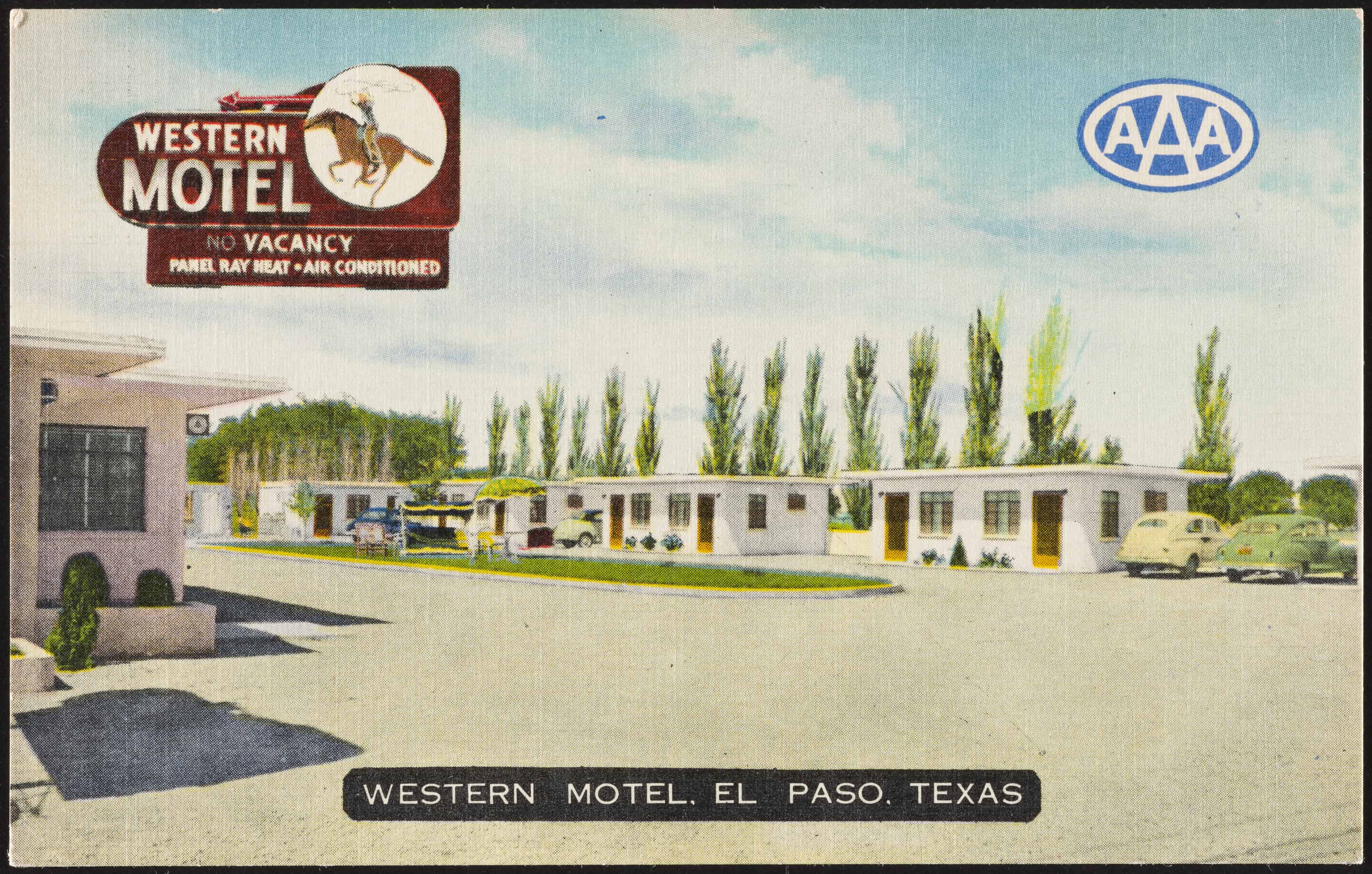 "Postcard Western Motel, El Paso, early 1950s Private collection"