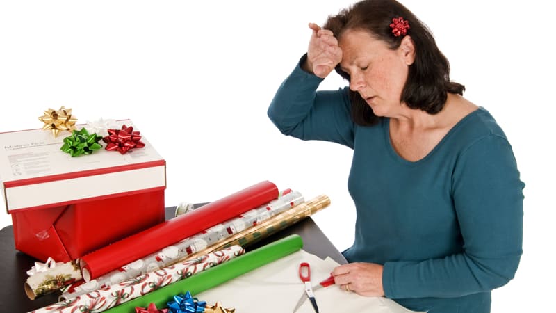 Woman stressed out because of holiday pressures