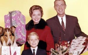 Lassie star Jon Provost with family during Christmas episode Image