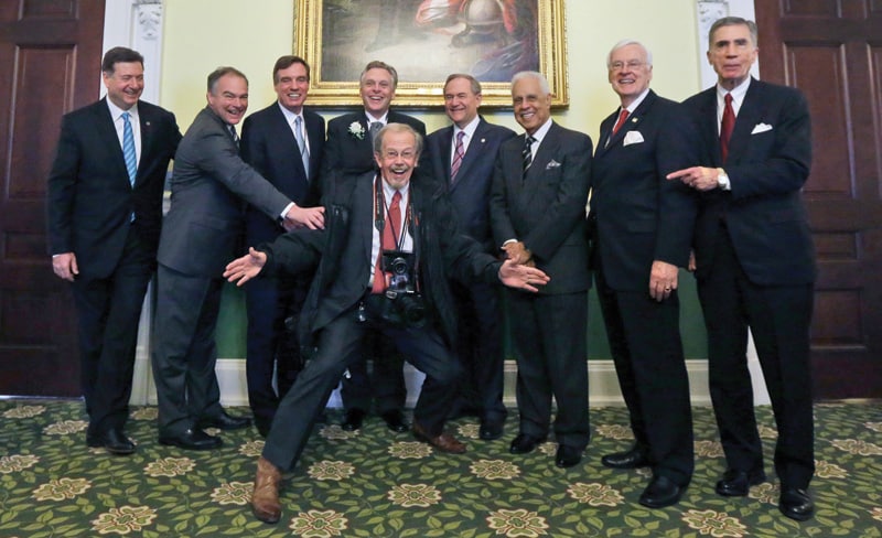 Bob Brown with eight Virginia governors 