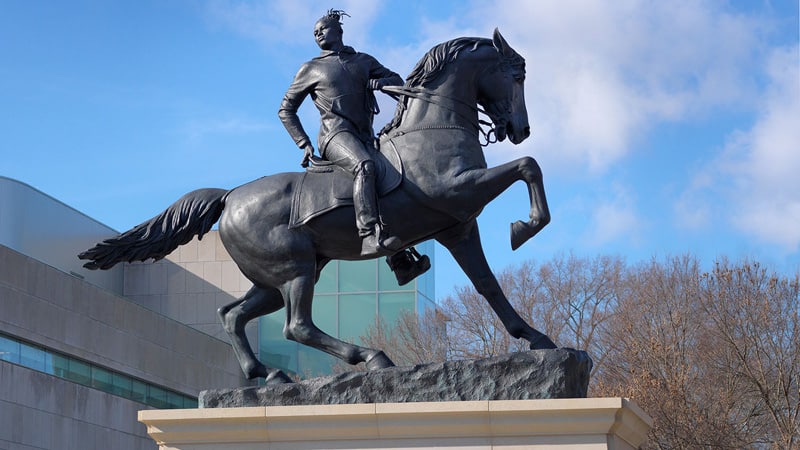 Rumors of War statue at the VMFA, by Kehinde Wiley for Black History Month