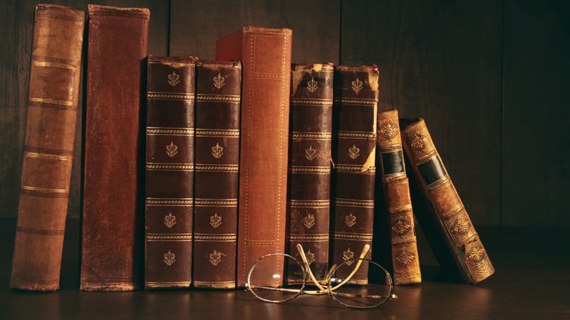 Stack of a history of books