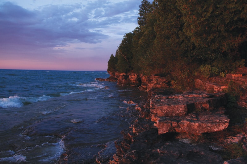 Cave Point County Park in Door County, Wisconsin