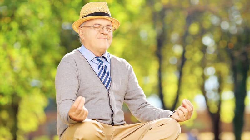 Coronavirus stress is just melting away from all this meditation he's doing Image