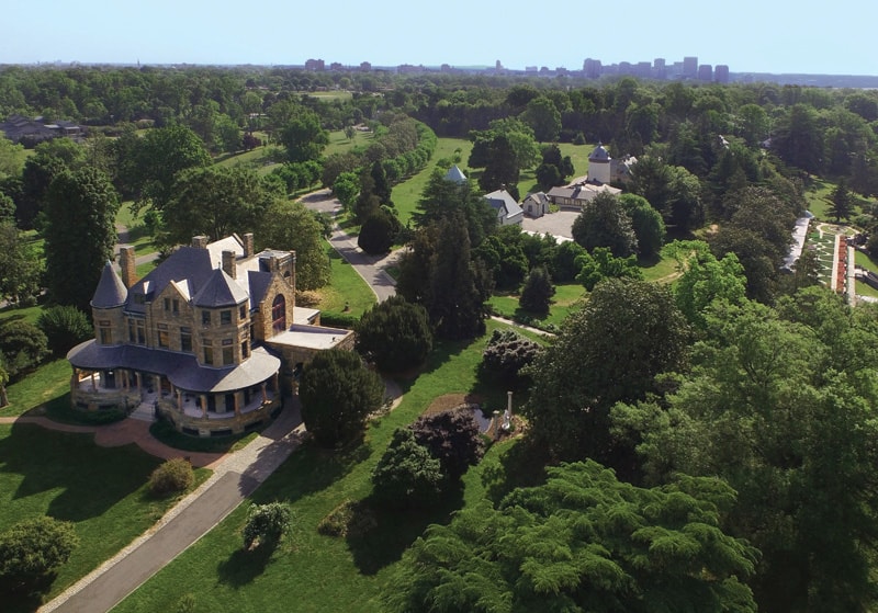 Aerial view of Maymont gardens