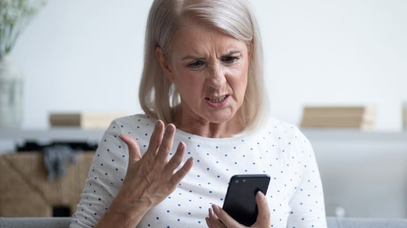 Woman annoyed at her daughter-in-law for talking too much