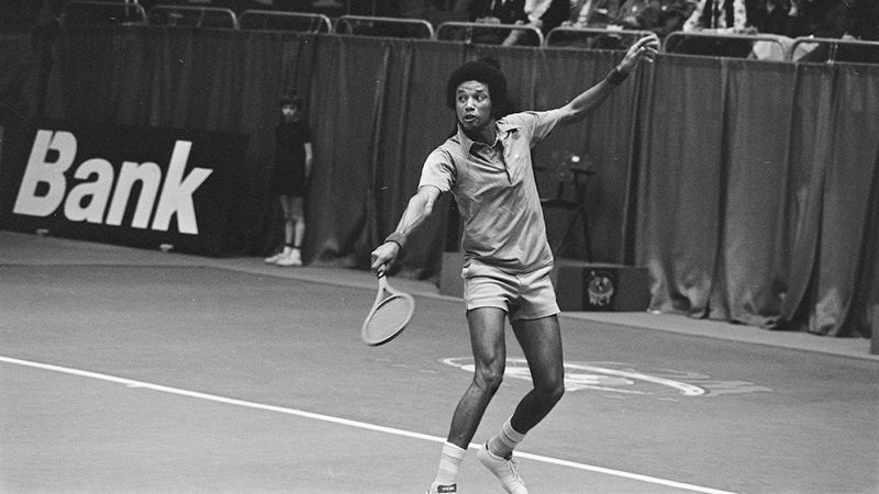 Arthur Ashe doing 1970s sports Image