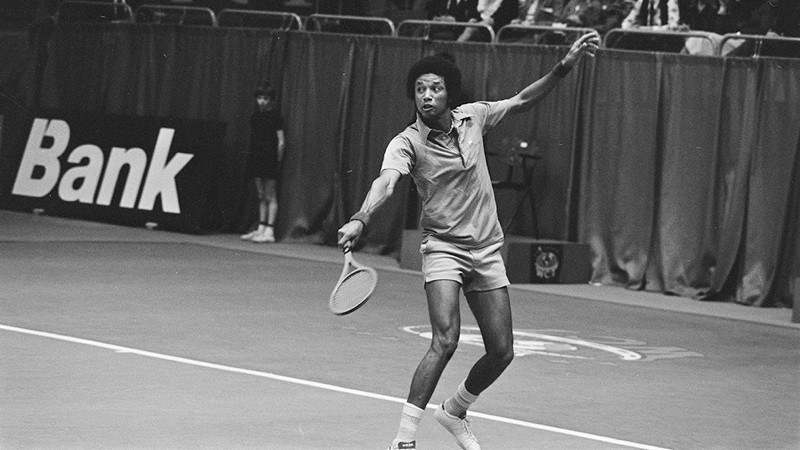 Arthur Ashe doing 1970s sports