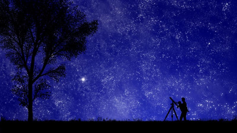 Two people stargazing after watching a French Film Image