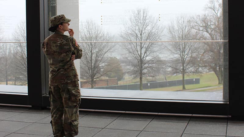Veteran stands at Virginia War Memorial new Shrine of Memory – Global War on Terrorism and Beyond Image