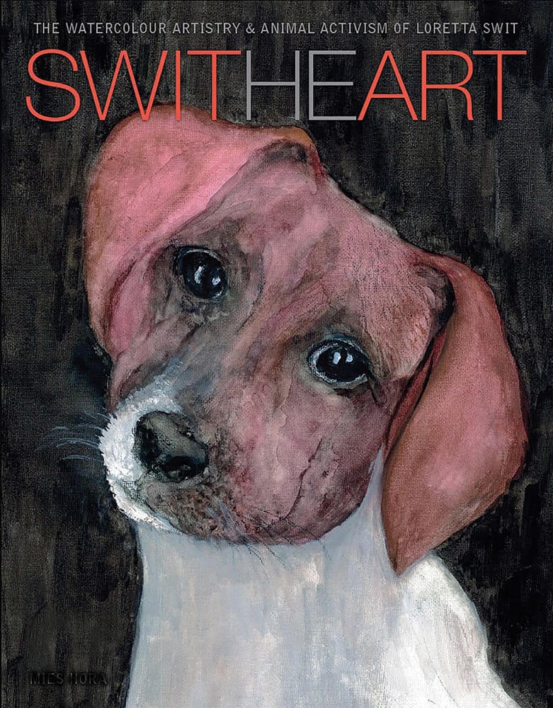 The front cover of Loretta Swit’s 2016 coffee-table book, "Switheart: The Watercolour Artistry & Animal Activism of Loretta Swit"