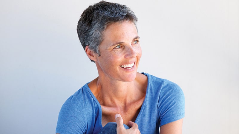 A woman currently going through menopause
