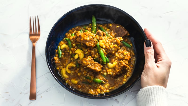 Plant-based bowl of lentils