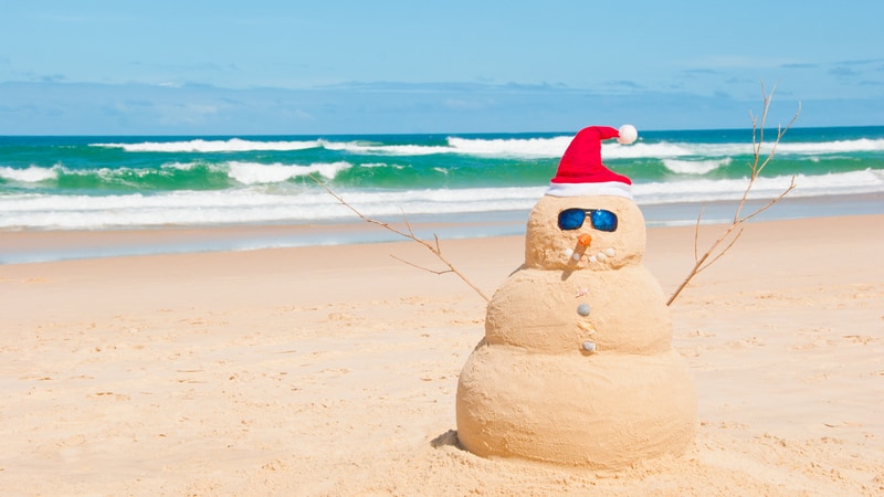 Snowman celebrates Christmas in July by listening to Baroque