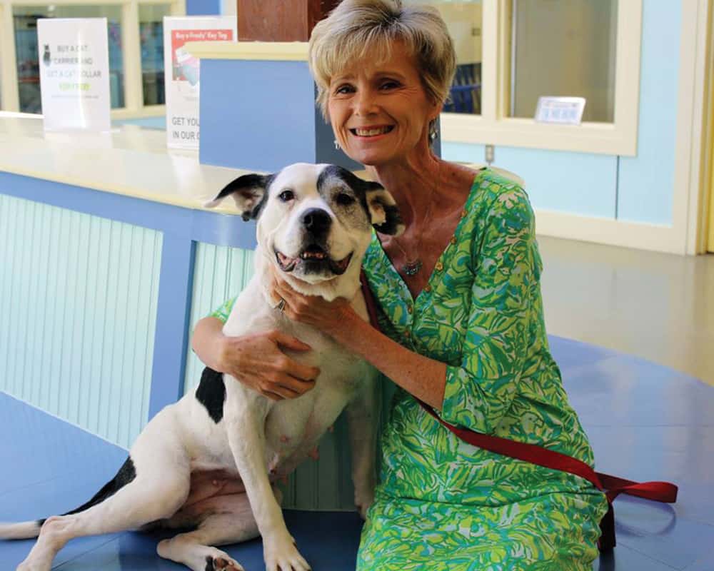 Robin Starr with Minnie at the Richmond SPCA