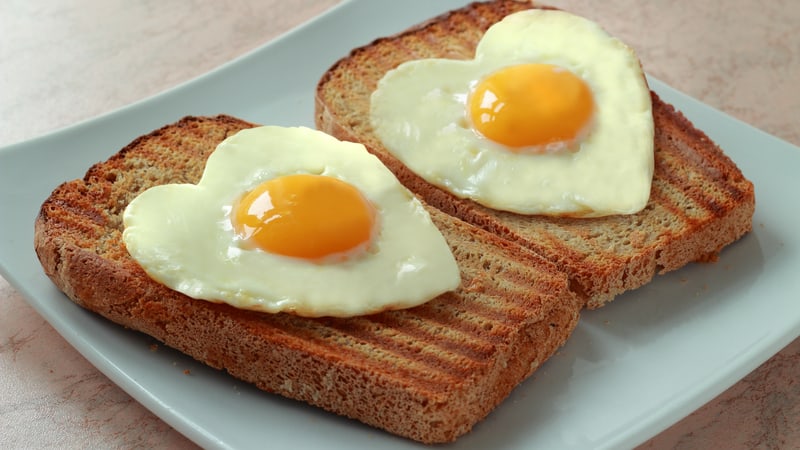 Eggs in the shape of a heart to reduce anxiety