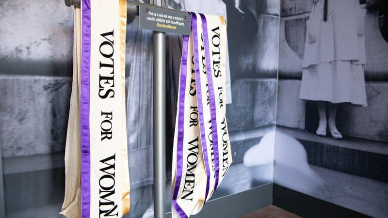 Votes for Women sashes, Lucy Burns Museum