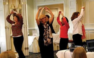 Christine Walters doing some sort of improv exercise Image