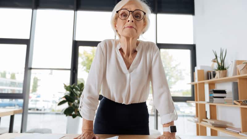 Rude woman working from home Image