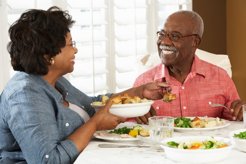 Senior couple eating so healthy but they are not on a diet