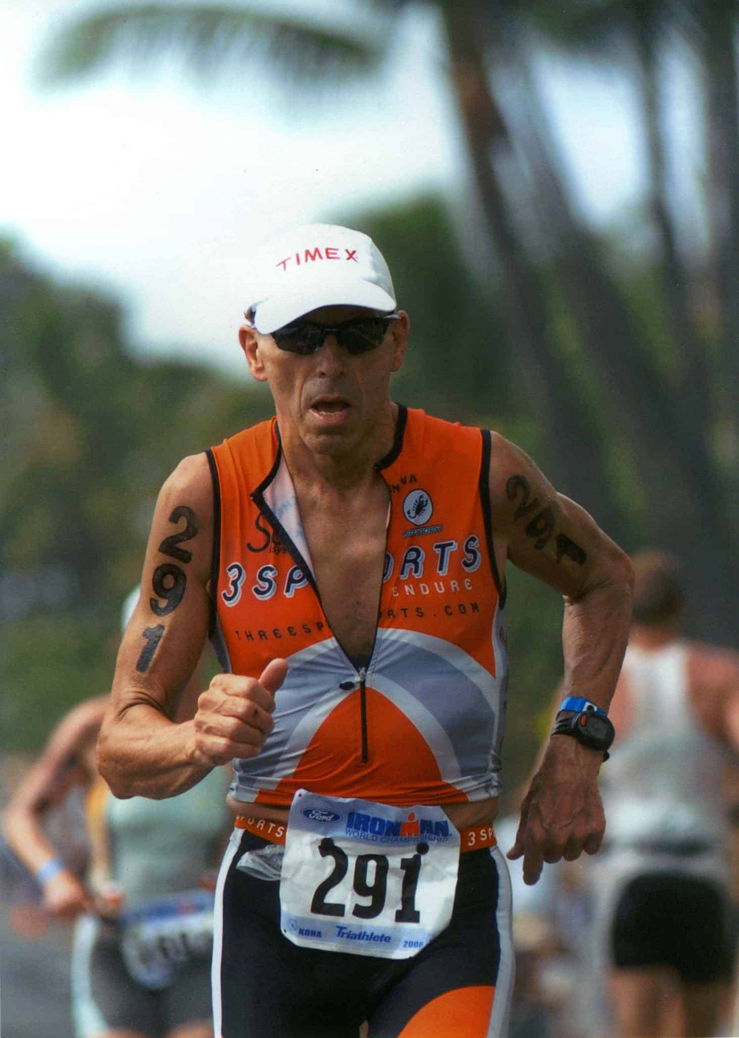 Tom Waldrop running at Ironman World Championships, Kona, HI