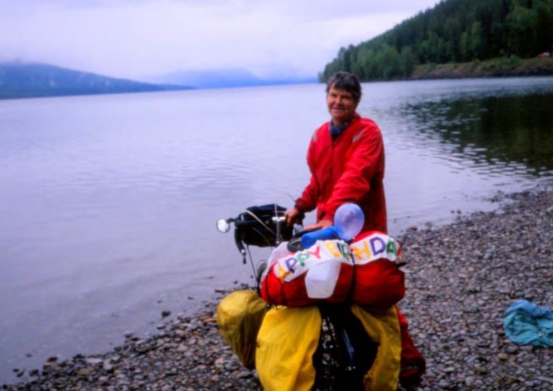 cycling after 50, 62nd birthday at Glacier National Park