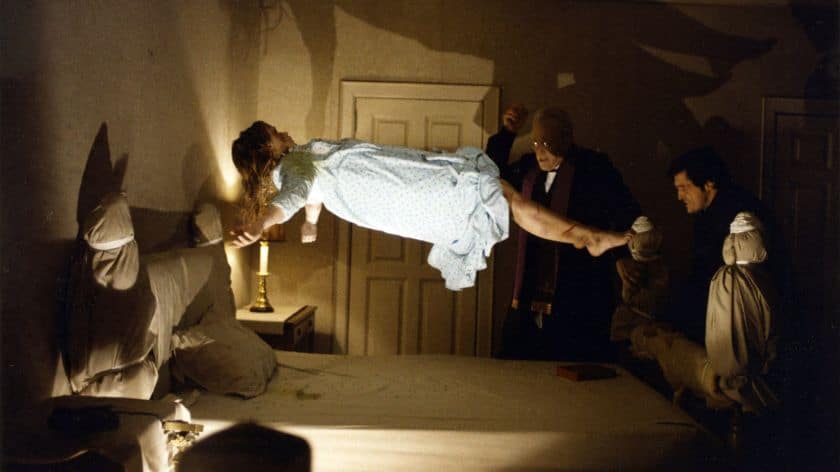 Linda Blair, left, Max Von Sydow and Jason Miller in a scene from all-time scary movie “The Exorcist” 