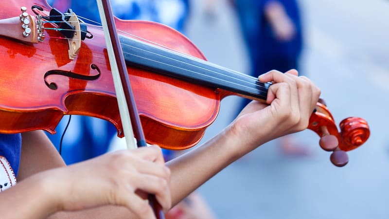 Violins being played