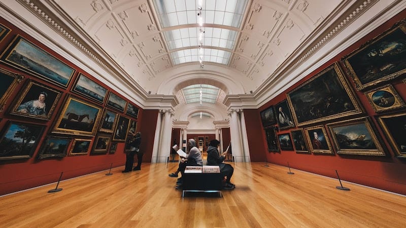 Art museum gallery of paintings