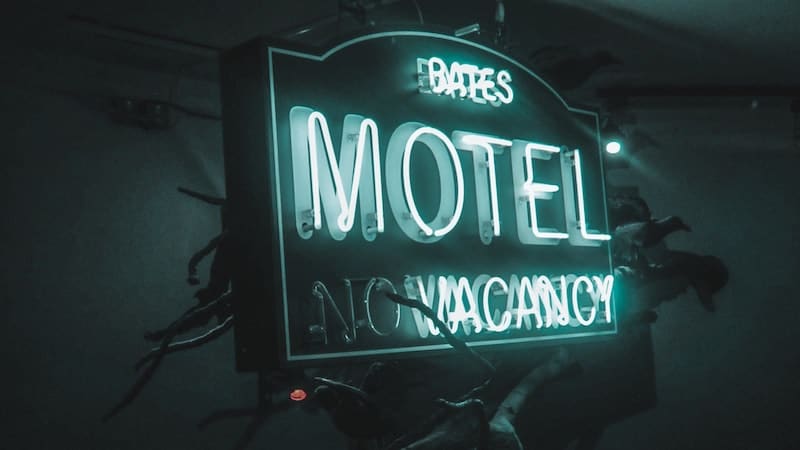 Bates Motel sign, as featured in heart-racing horror film 'Psycho'
