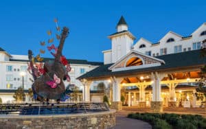 Dollywood DreamMore Resort & Spa entrance at holidays, for Southern Oyster Cornbread Dressing Recipe enjoyment Image