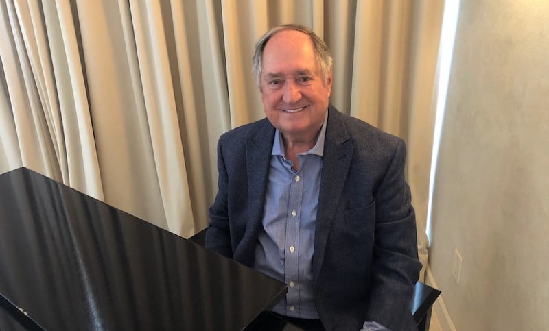Neil Sedaka at his piano in his Los Angeles home about to record a new mini-concert - provided by Neil Sedaka