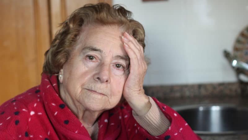 Senior woman annoyed at sloppy longtime partner Image