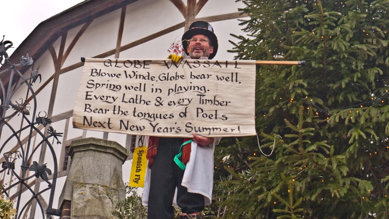 A man wassailing