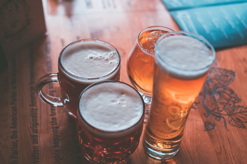 Beer glasses with different beer styles to Explore Craft Beer from Home